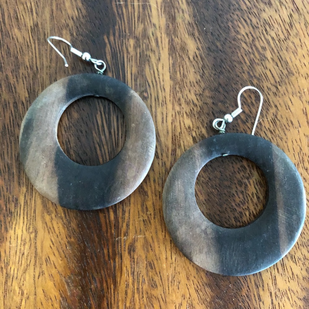 Large Wood Hoop Earrings